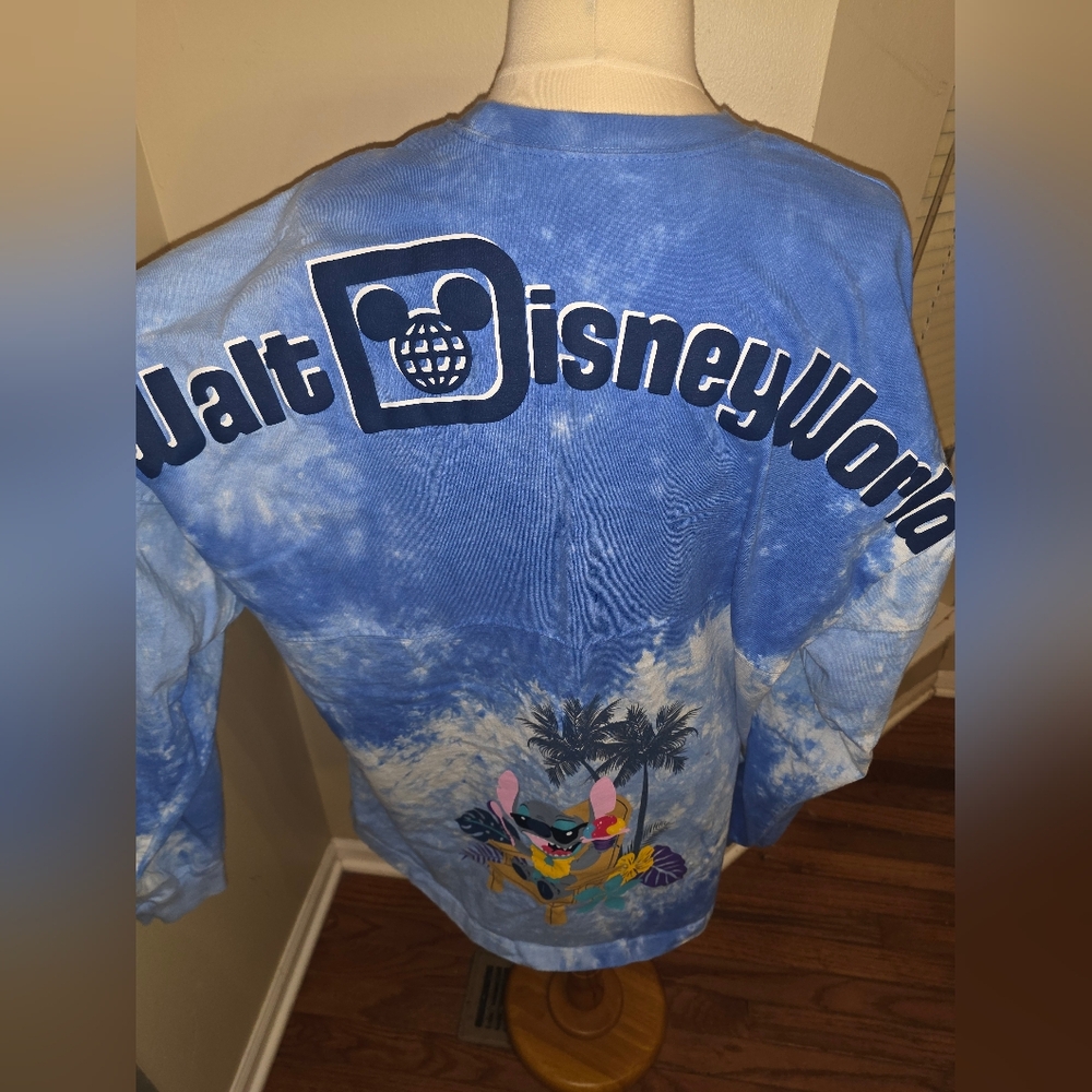 Walt Disney World WDW Stitch Tie-Dye Blue Long Sleeve Crewneck Spirit Jersey